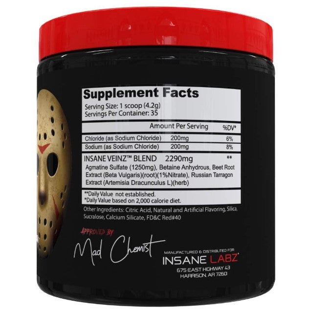 Insane Veinz Non Stimulant Pre-Workout Powder - 147g