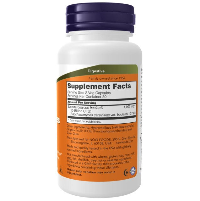 NOW Foods Saccharomyces Boulardii - 60 Veg Capsules
