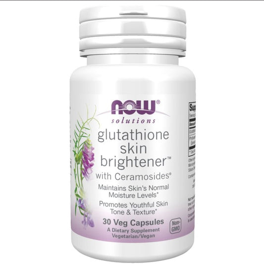 NOW Solutions Glutathione Skin Brightener with Ceramosides® - 30 Veg Capsules