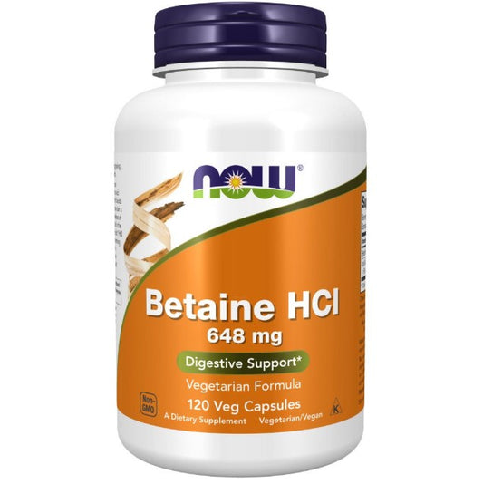 NOW Foods Betaine HCl 648 mg - 120 Veg Capsules